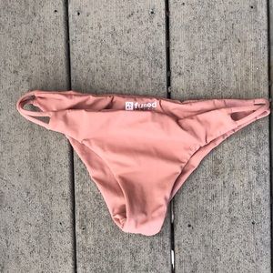 Fused cheeky bikini bottom